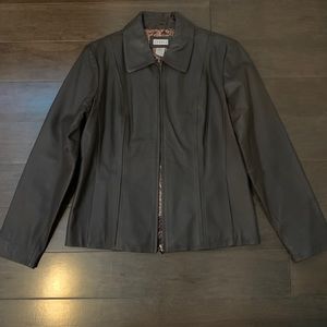 George chocolate brown leather jacket